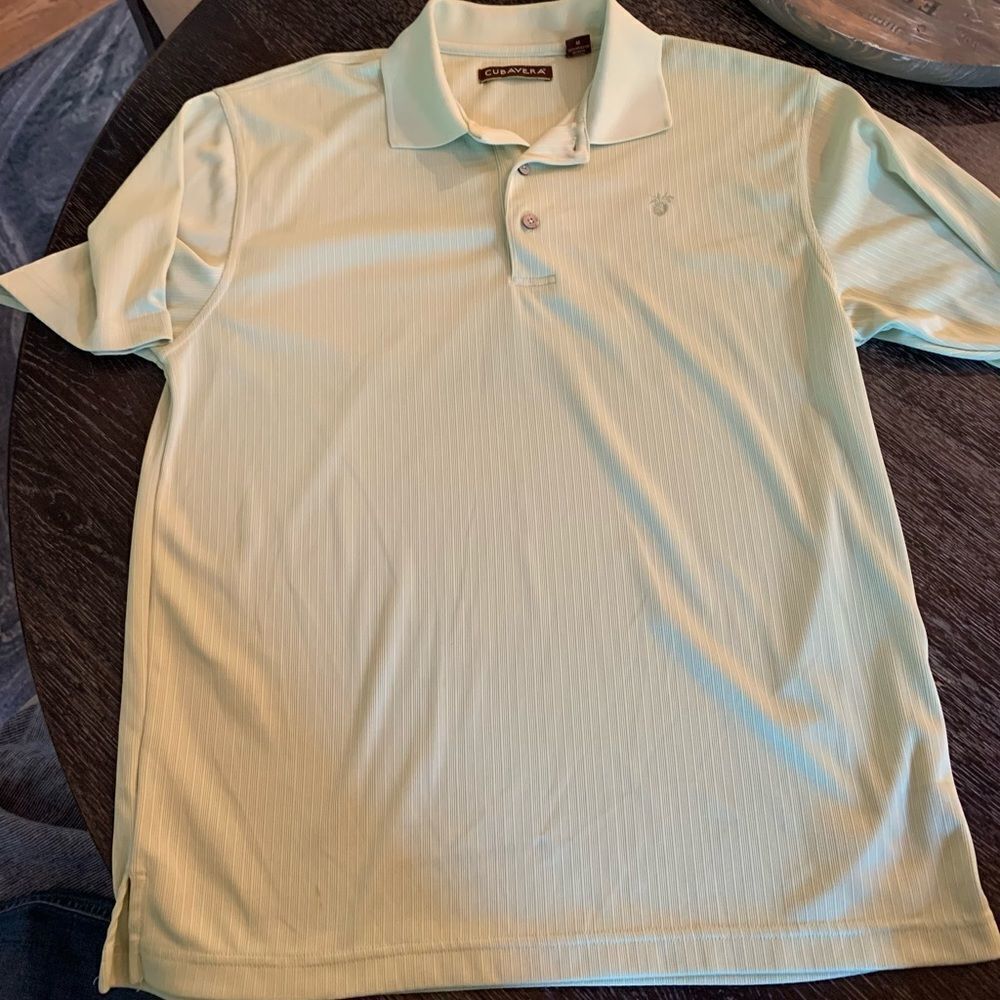 Cubavera Mint Textured Polo Golf Shirt sz M EUC
